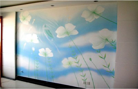  兴仁画墙绘怎么画好白云的蓬松感？