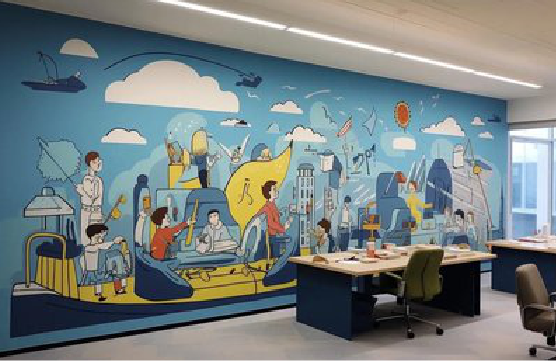  兴仁办公室墙绘的特点。